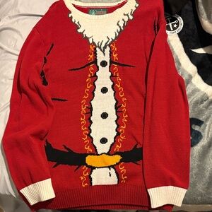 Ugly Christmas Sweater Red with White Accents